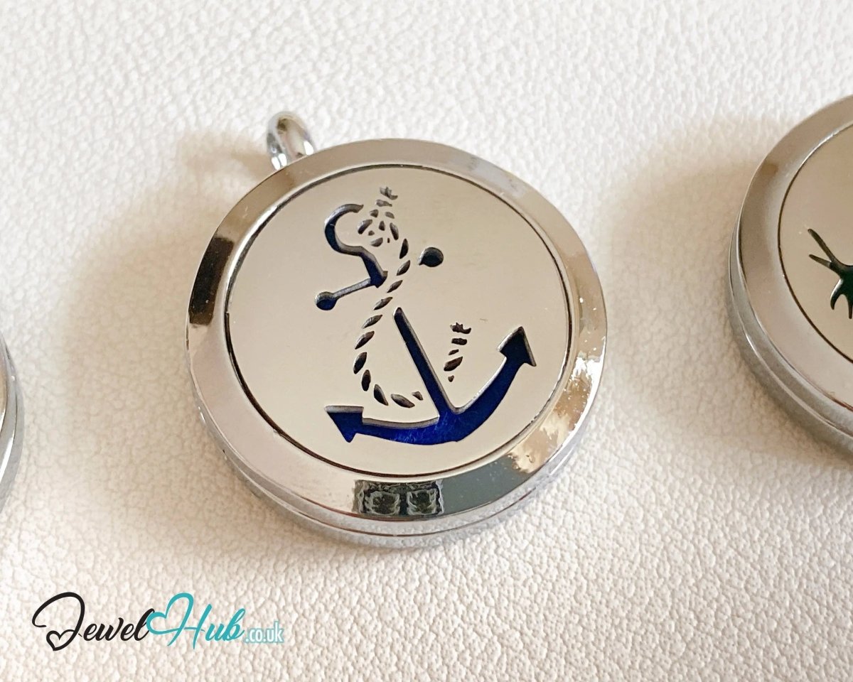 Stainless Steel Aromatherapy Pendant for Strength & Stillness ⚓ Anchor Spirit - JewelHub.co.uk