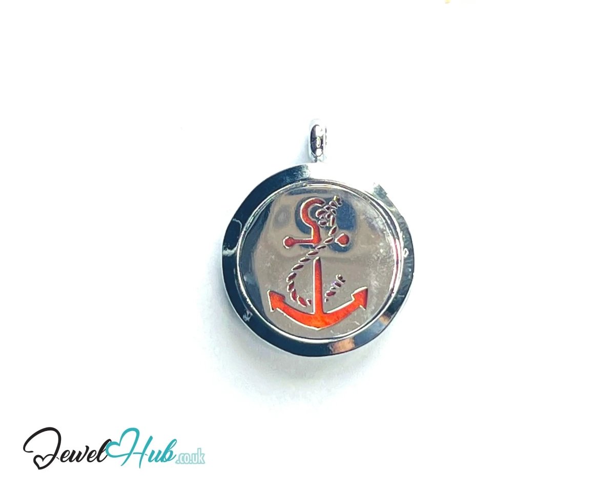 Stainless Steel Aromatherapy Pendant for Strength & Stillness ⚓ Anchor Spirit - JewelHub.co.uk