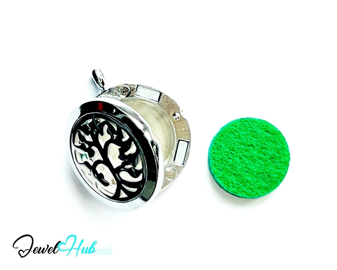 Stainless Steel Aromatherapy Pendant for Uplift & Reflection 🌳 Tree of Light - JewelHub.co.uk