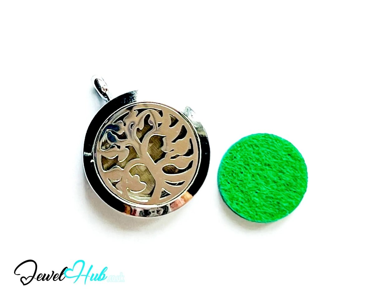 Stainless Steel Aromatherapy Pendant for Uplift & Reflection 🌳 Tree of Light - JewelHub.co.uk