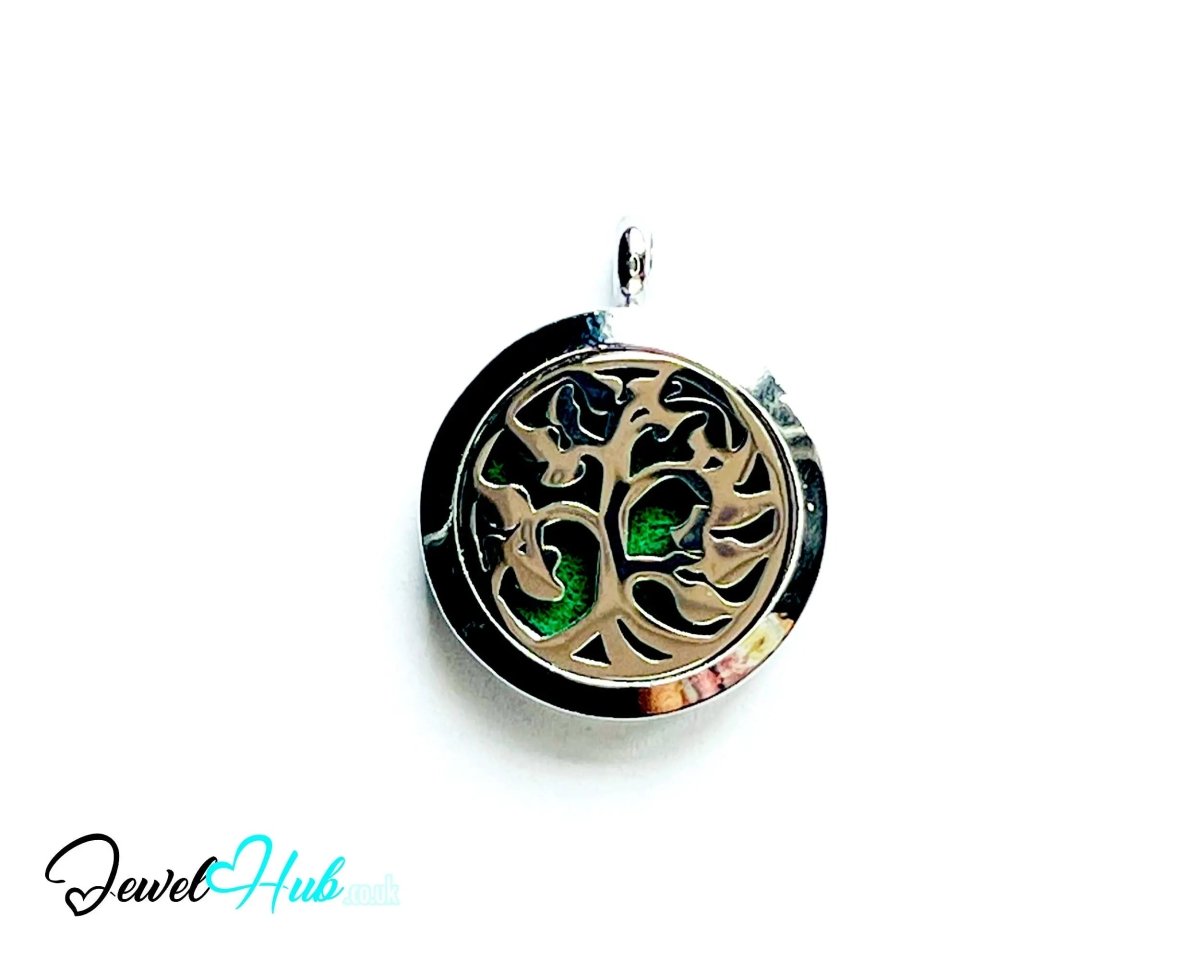 Stainless Steel Aromatherapy Pendant for Uplift & Reflection 🌳 Tree of Light - JewelHub.co.uk