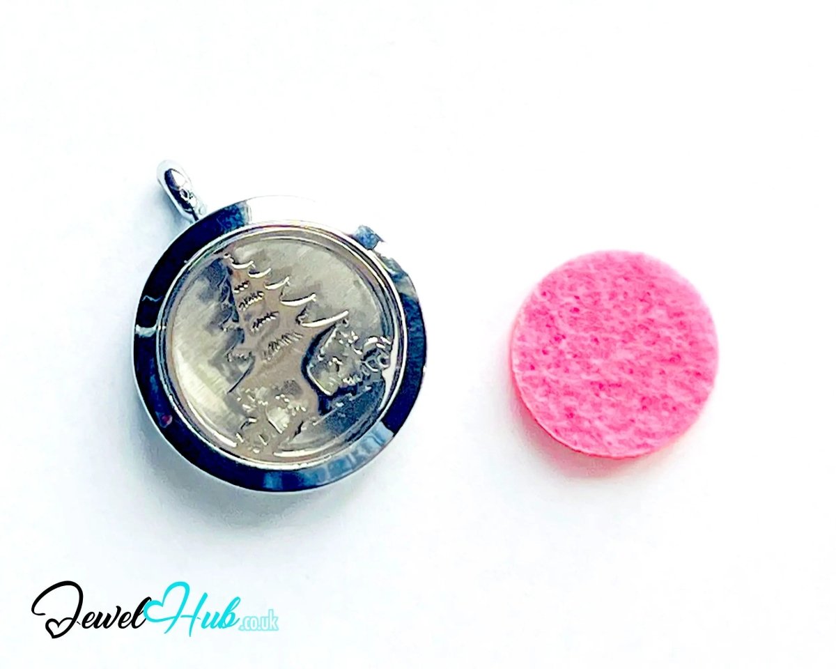 Stainless Steel Aromatherapy Pendant for Yuletide Cheer & Calm 🎄 Festive Forest - JewelHub.co.uk