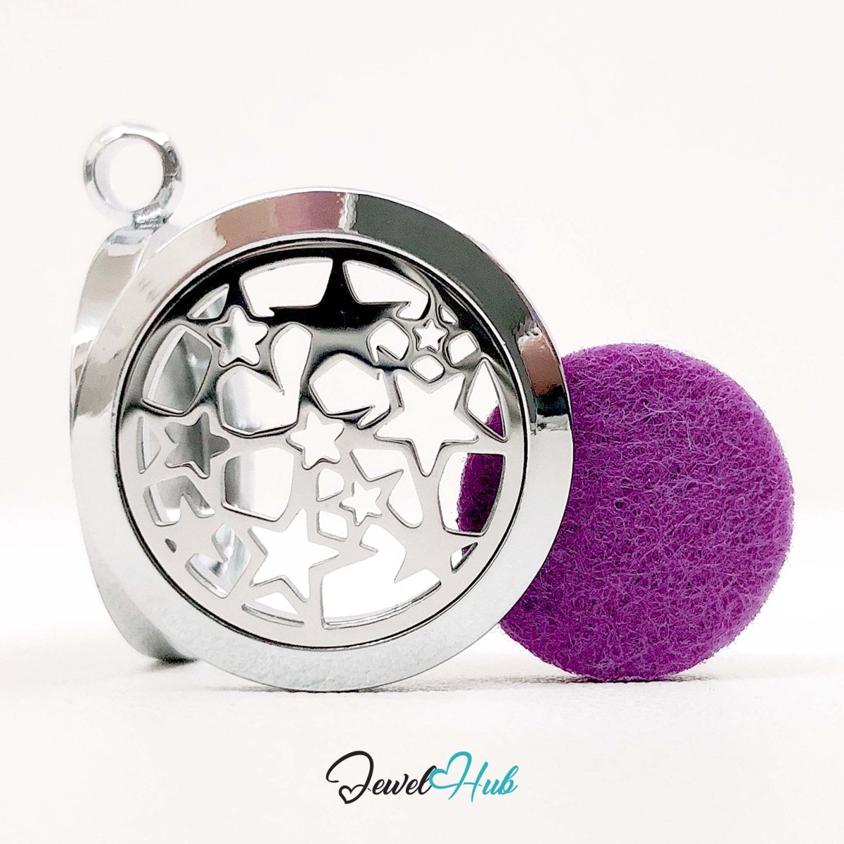 Stainless Steel Aromatherapy Pendant – Heart & Star for Dreams - JewelHub.co.uk