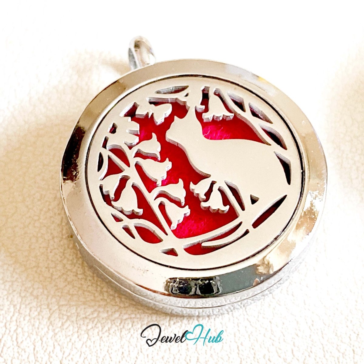 Stainless Steel Aromatherapy Pendant – Kindred Cat - JewelHub.co.uk