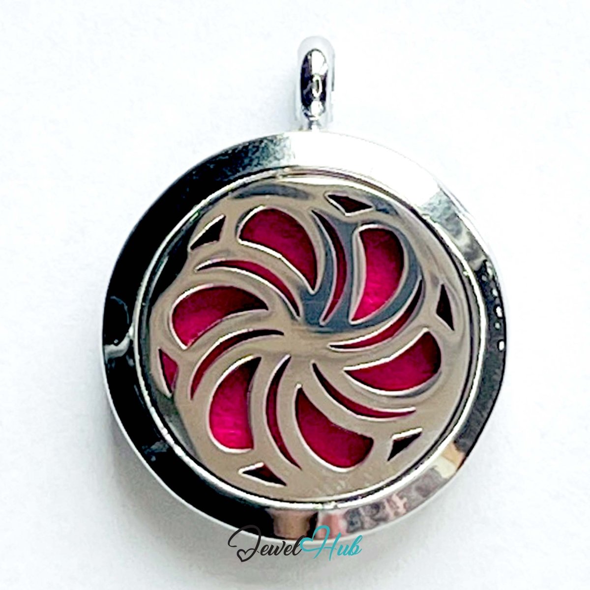 Stainless Steel Aromatherapy Pendant – Laced Bloom Heart for Compassion - JewelHub.co.uk