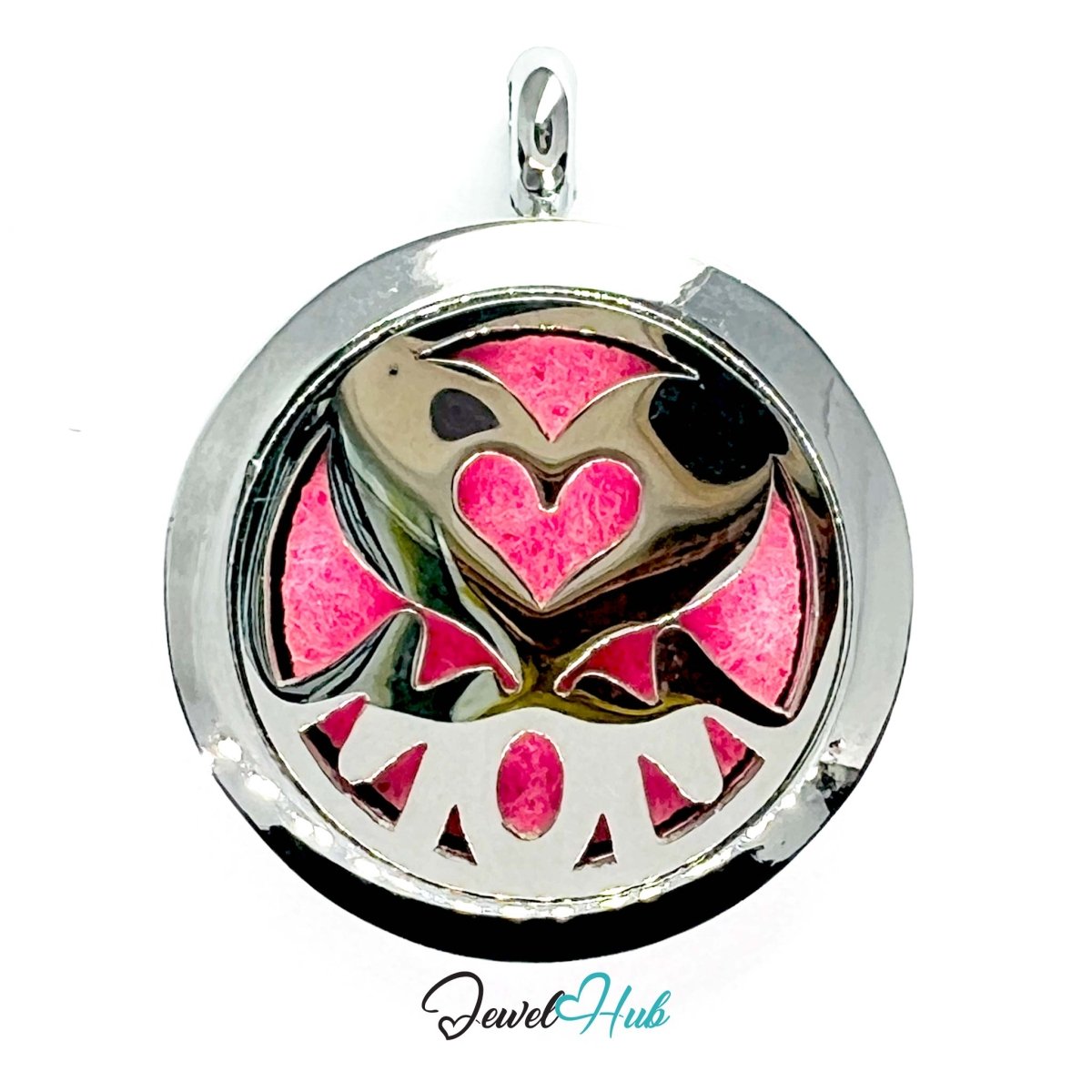 Stainless Steel Aromatherapy Pendant – Mum’s Heart - JewelHub.co.uk