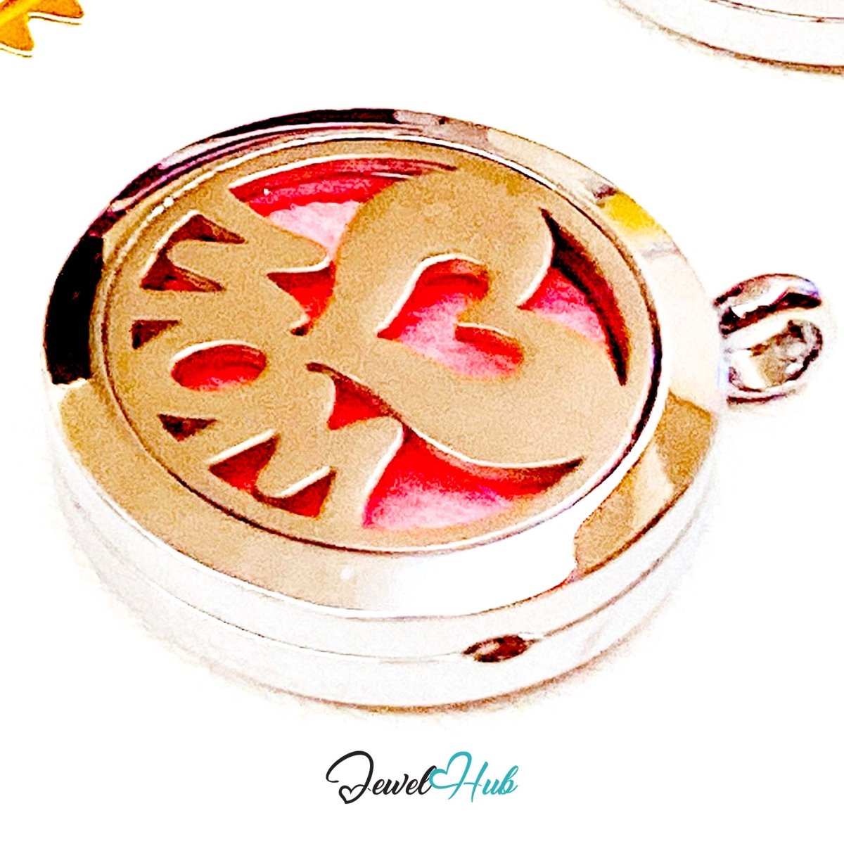 Stainless Steel Aromatherapy Pendant – Mum’s Heart - JewelHub.co.uk