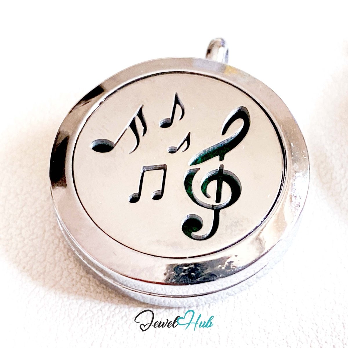 Stainless Steel Aromatherapy Pendant – Music Note - JewelHub.co.uk