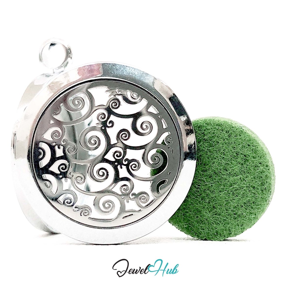 Stainless Steel Aromatherapy Pendant – Ocean Spiral for Flow - JewelHub.co.uk