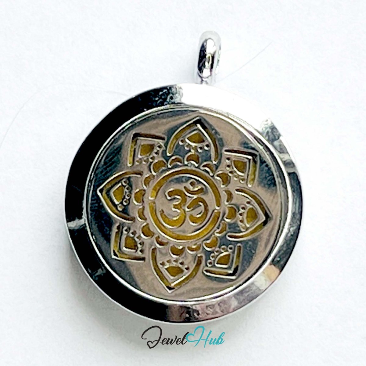 Stainless Steel Aromatherapy Pendant – Om Radiance Presence - JewelHub.co.uk