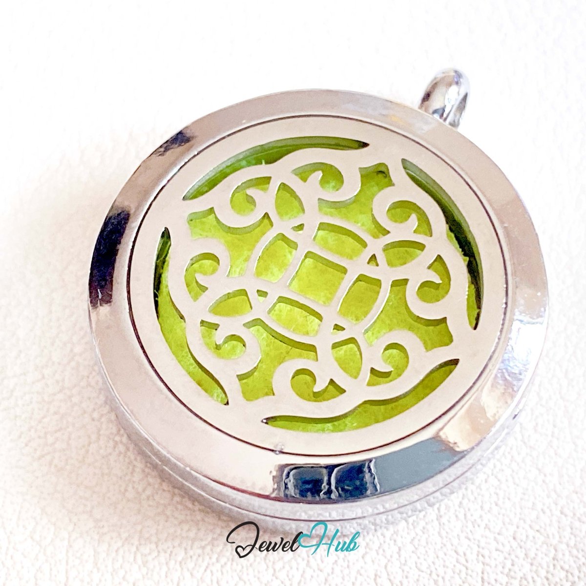 Stainless Steel Aromatherapy Pendant – Ornamental Aura Centering - JewelHub.co.uk