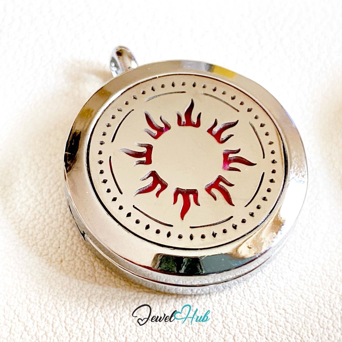 Stainless Steel Aromatherapy Pendant – Sun Spirit - JewelHub.co.uk