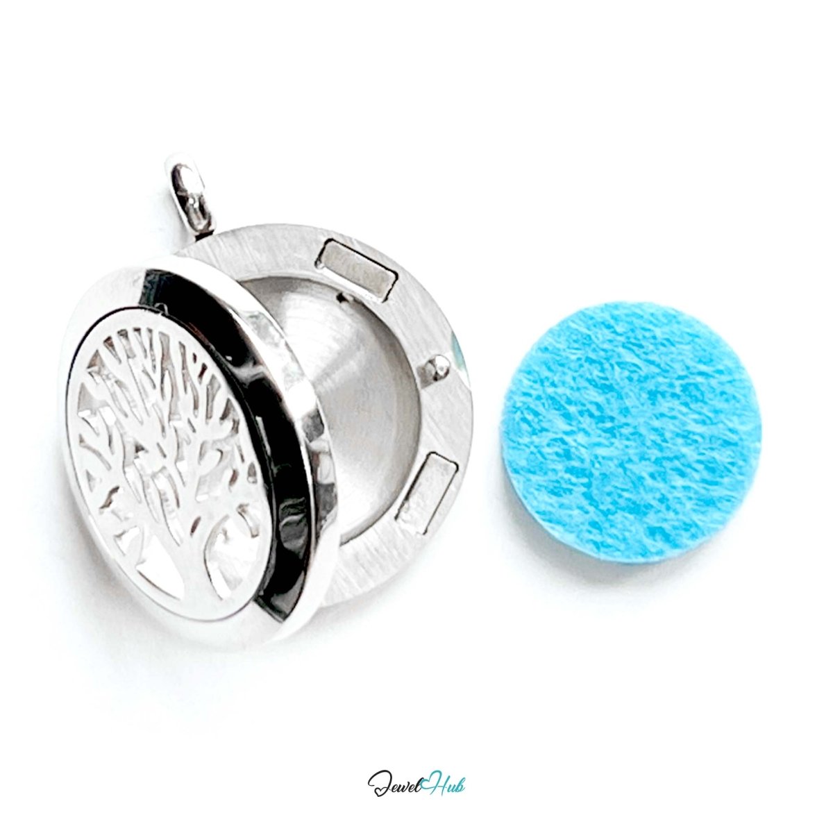 Stainless Steel Aromatherapy Pendant – Tree of Serenity - JewelHub.co.uk