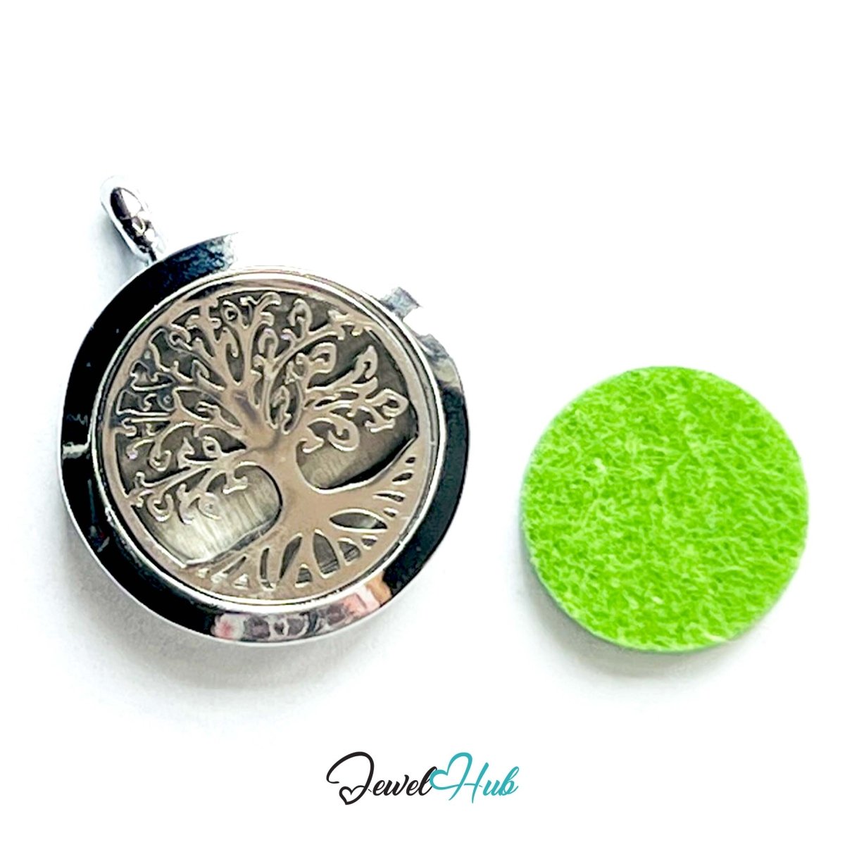 Stainless Steel Aromatherapy Pendant – Tree of Strength - JewelHub.co.uk