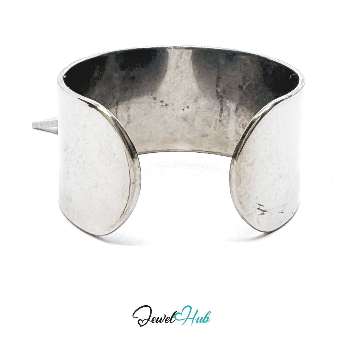 Stainless Steel DuoCharm Ring – Silver - Plated with Lightning Bolt + Relief Disc - JewelHub.co.uk