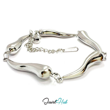 Stainless Steel Flame Motif Silver Bracelet - JewelHub.co.uk