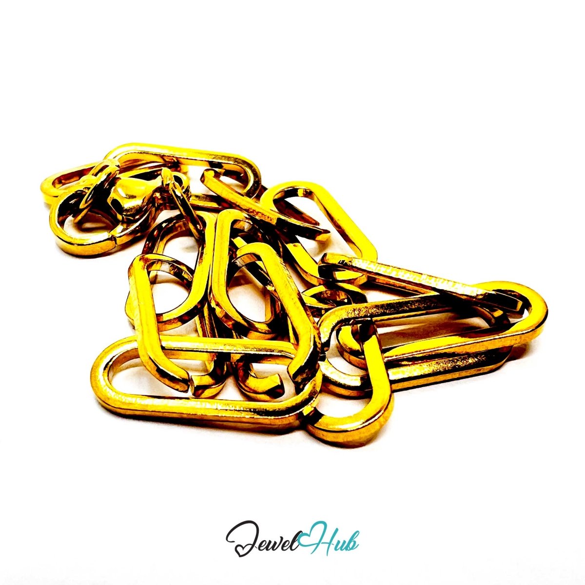 Stainless Steel Gold‑Plated MiniCharm™ Sleek Paperclip Bracelet - JewelHub.co.uk