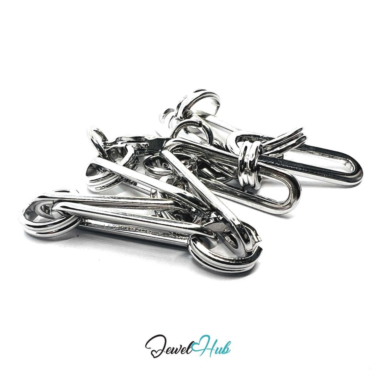 Stainless Steel MiniCharm™ Double Knot Paperclip Bracelet – Silver - JewelHub.co.uk