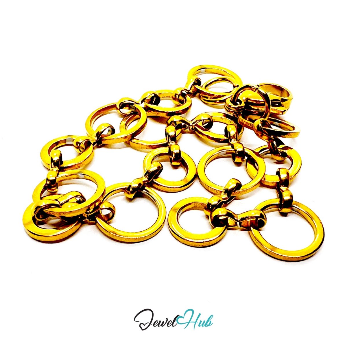 Stainless Steel MiniCharm™ Halo Orbit Circle Bracelet – Gold - JewelHub.co.uk