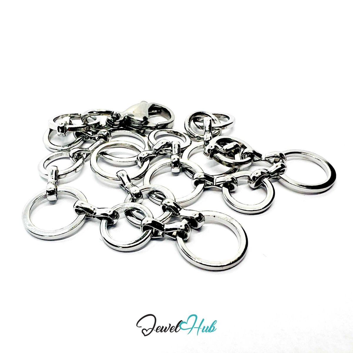 Stainless Steel MiniCharm™ Halo Orbit Circle Bracelet – Silver - JewelHub.co.uk