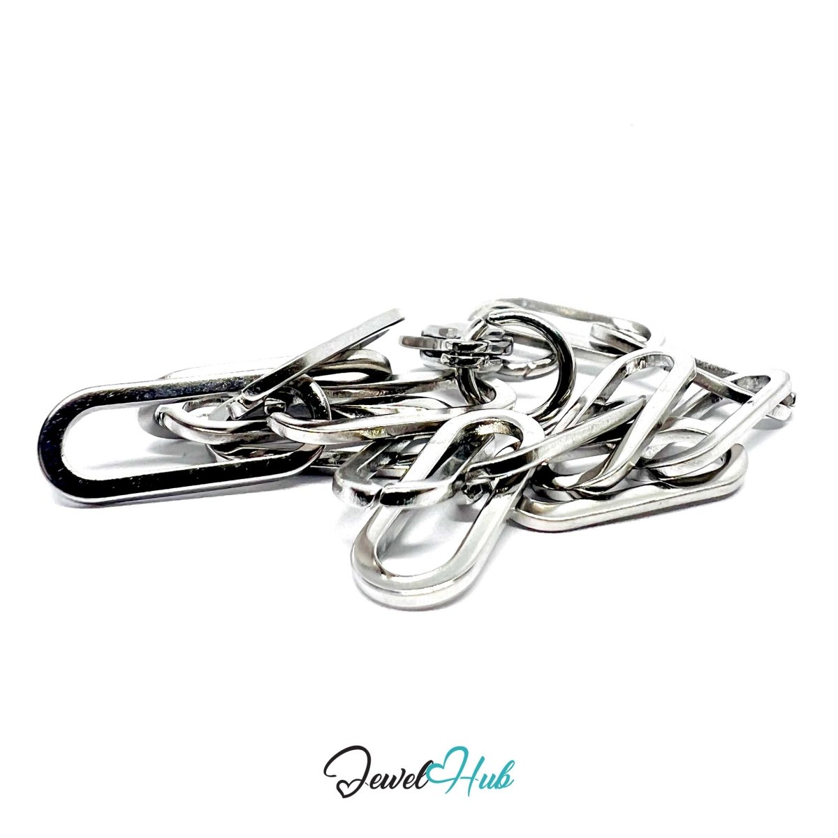 Stainless Steel MiniCharm™ Sleek Paperclip Bracelet – Silver - JewelHub.co.uk