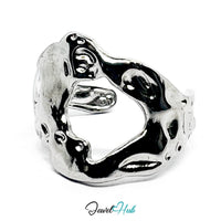Stainless Steel Silver Molten Silver Ring – A