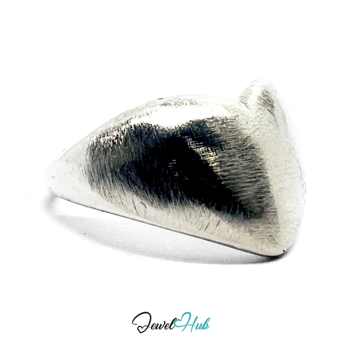 Stainless Steel Silver Smooth Contour Ring – Seamless Sculptural Minimalism - JewelHub.co.uk