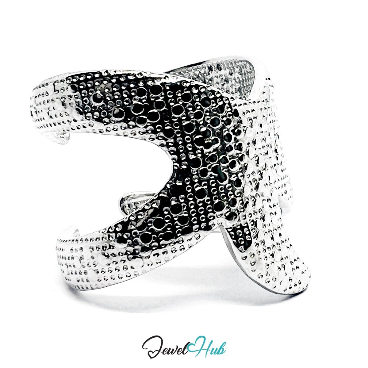 Stainless Steel Silver Starfish Ring – Ocean Sculptural Statement - JewelHub.co.uk