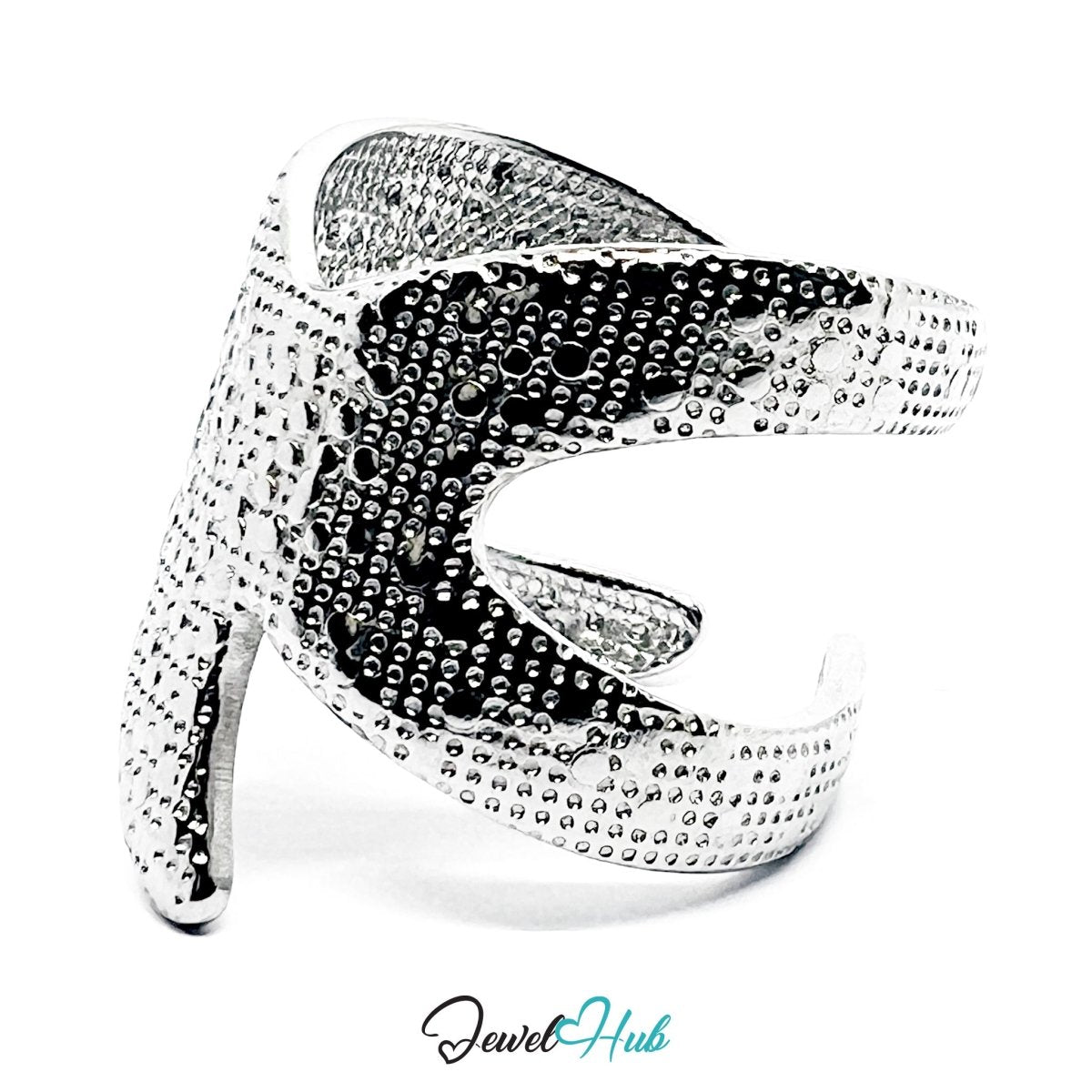 Stainless Steel Silver Starfish Ring – Ocean Sculptural Statement - JewelHub.co.uk