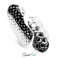 Stainless Steel Silver Textured Wrap Ring – S