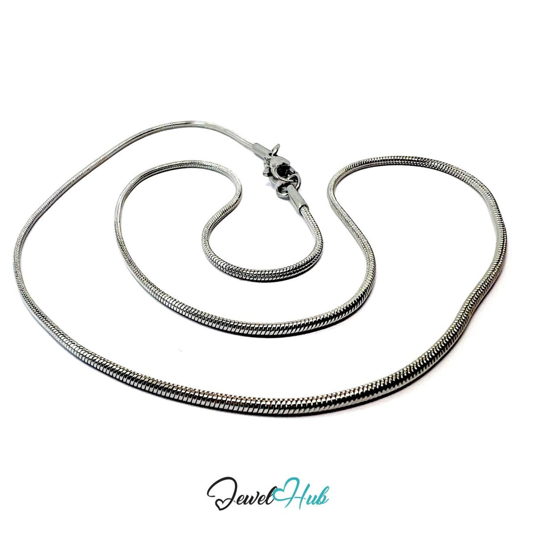 Stainless Steel Snake Chain Necklace 1.2mm | FortunaLink™ Base Layer - JewelHub.co.uk