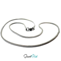 Silver Stainless Steel Square Snake Chain Nec