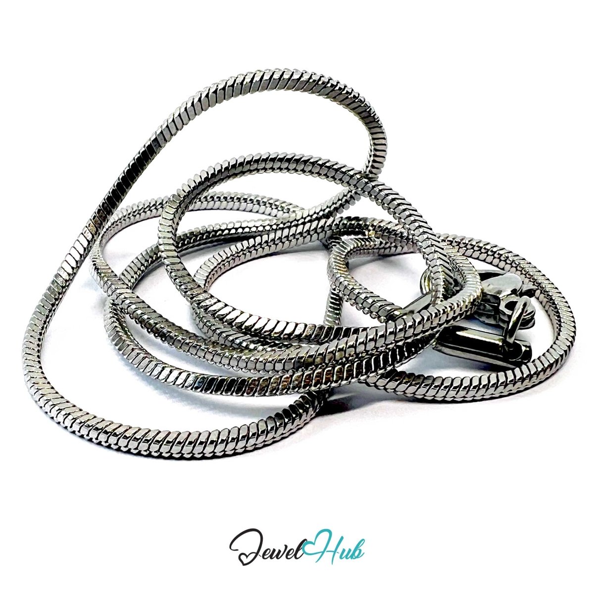 Stainless Steel Snake Chain Necklace 1.8mm 45cm | FortunaLink™ - JewelHub.co.uk