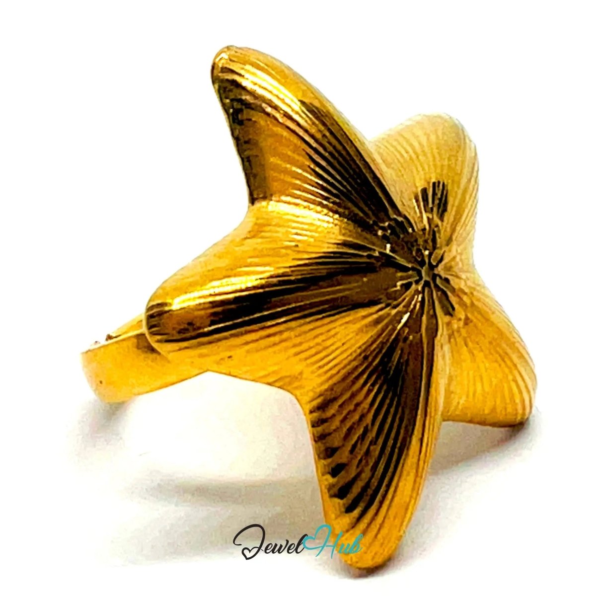 Starform Gold Plated ⭐ Star Ring · Zinc Alloy · UK M · US 7 · Celestial Statement - JewelHub.co.uk