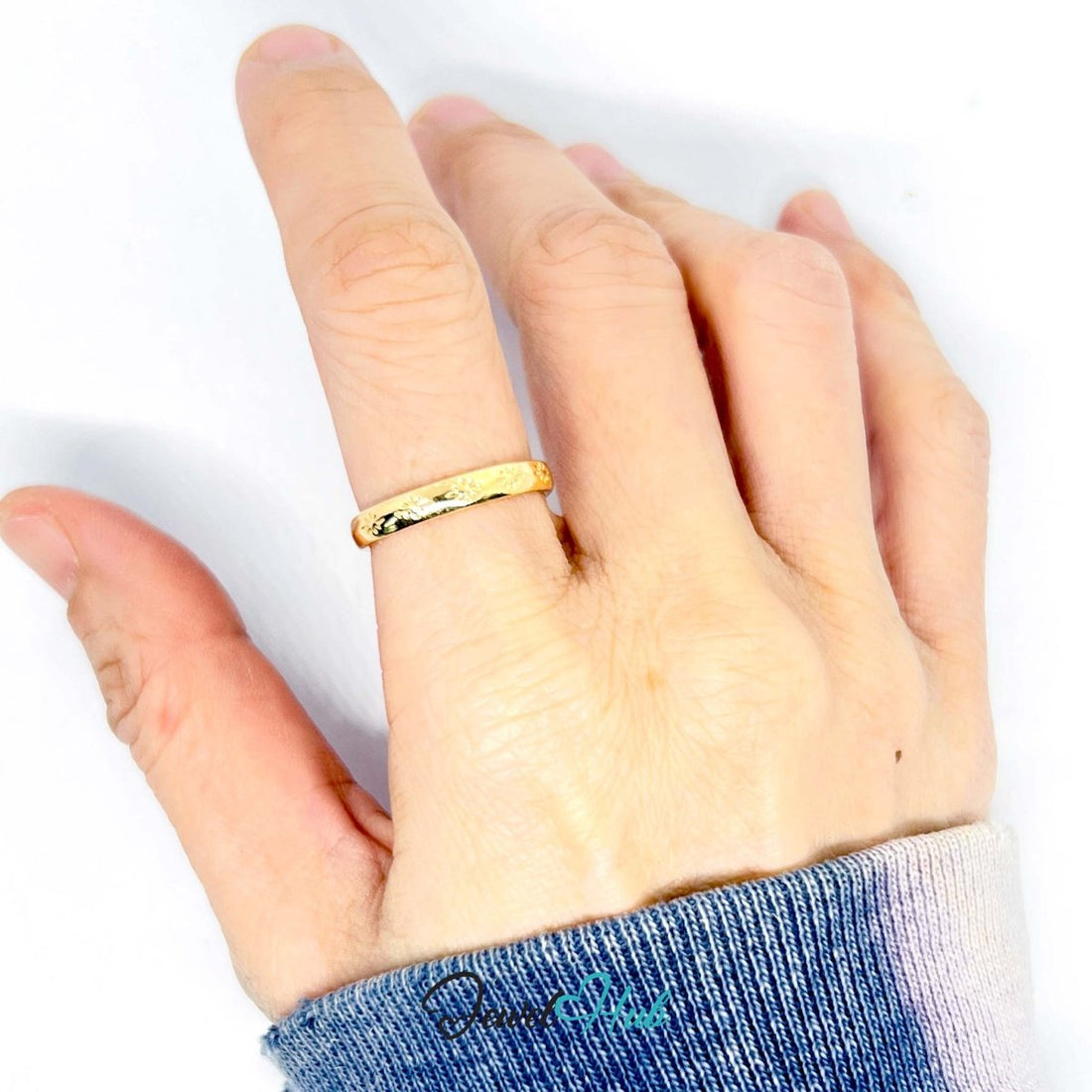 StarWhisper Gold - Plated Zinc Ring · Celestial Textured Statement - JewelHub.co.uk