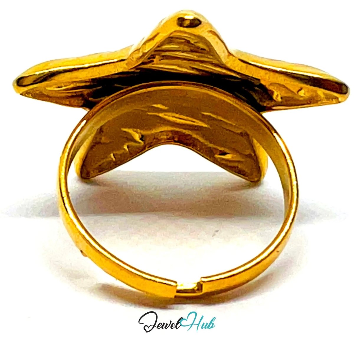 Stratastar Gold Plated ⭐ Star Ring · Zinc Alloy · UK N · US 7.5 · Bold Celestial Statement - JewelHub.co.uk