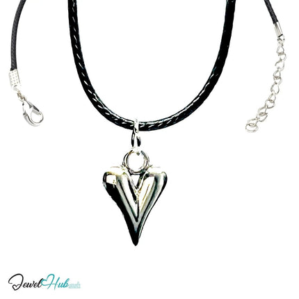 Stylised Heart MiniCharm – Silver - Plated Pendant for Presence | Necklace or Bracelet Option | Zinc Alloy Charm - JewelHub.co.uk