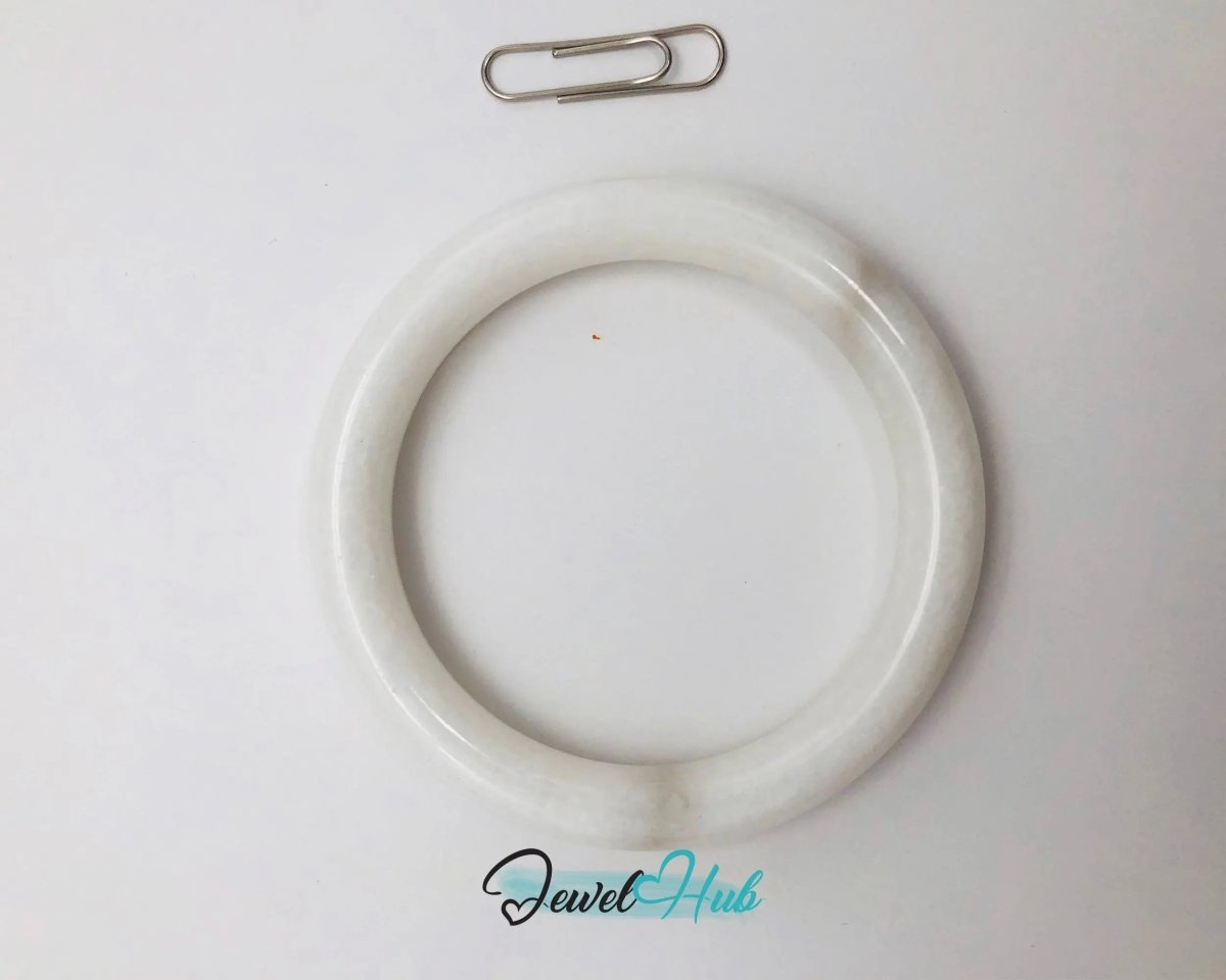 Tranquil Radiance · White Nephrite Jade Bracelet · Healing Gift of Calm and Clarity - JewelHub.co.uk