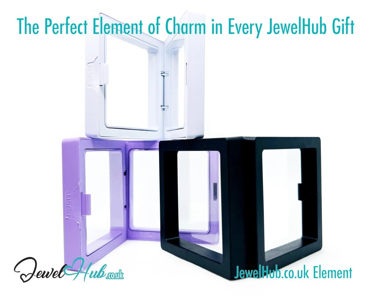 Transparent 💫 Display Box (7cm × 7cm) · Floating Frame Design · Plastic Border · Charm Showcase - JewelHub.co.uk