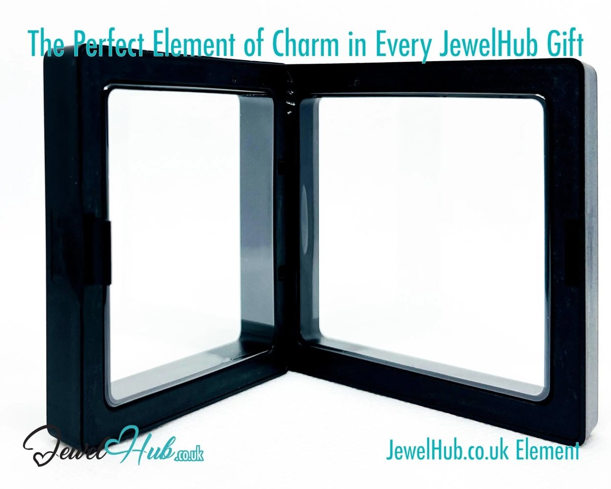 Transparent 💫 Display Box (7cm × 7cm) · Floating Frame Design · Plastic Border · Charm Showcase - JewelHub.co.uk