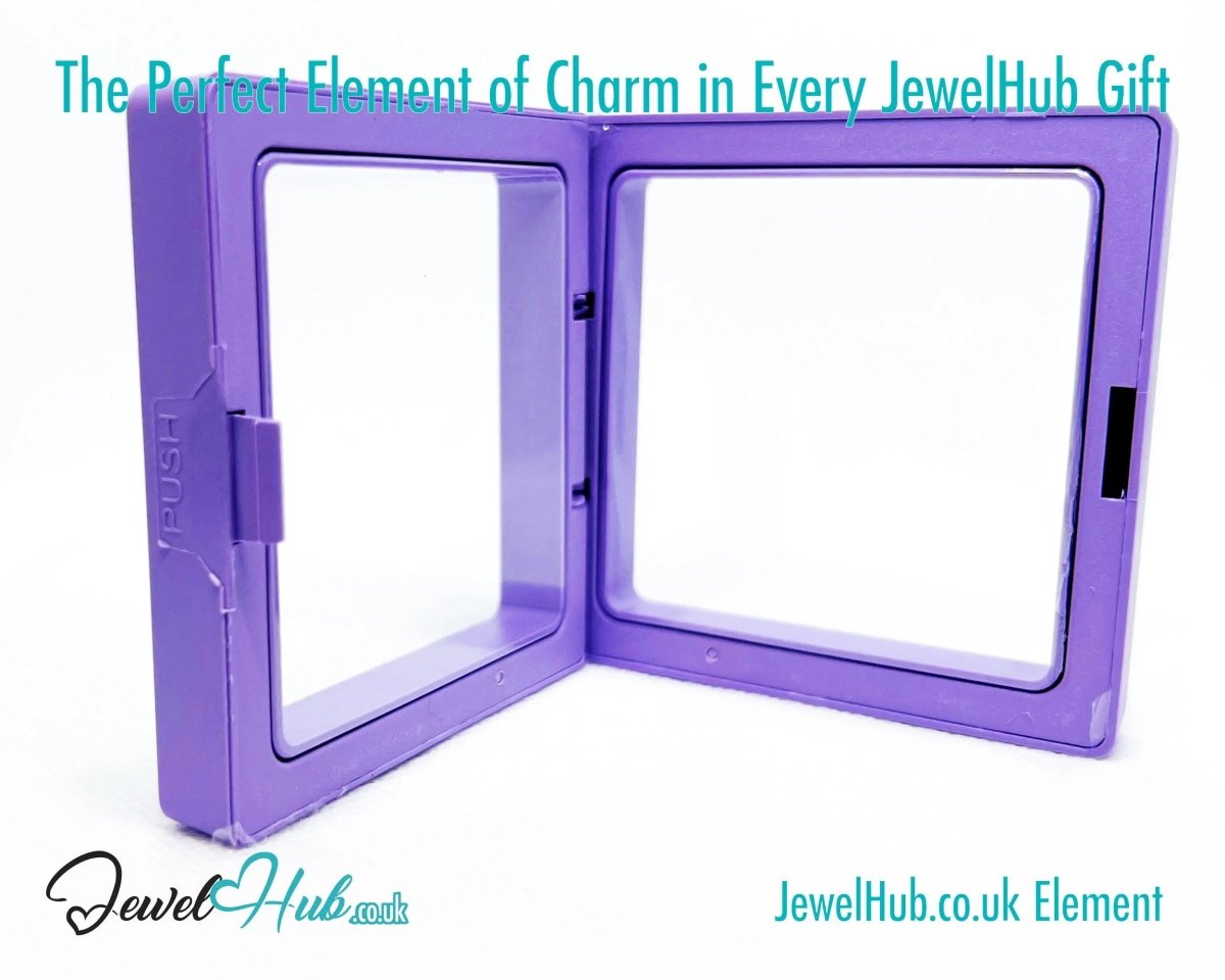 Transparent 💫 Display Box (7cm × 7cm) · Floating Frame Design · Plastic Border · Charm Showcase - JewelHub.co.uk