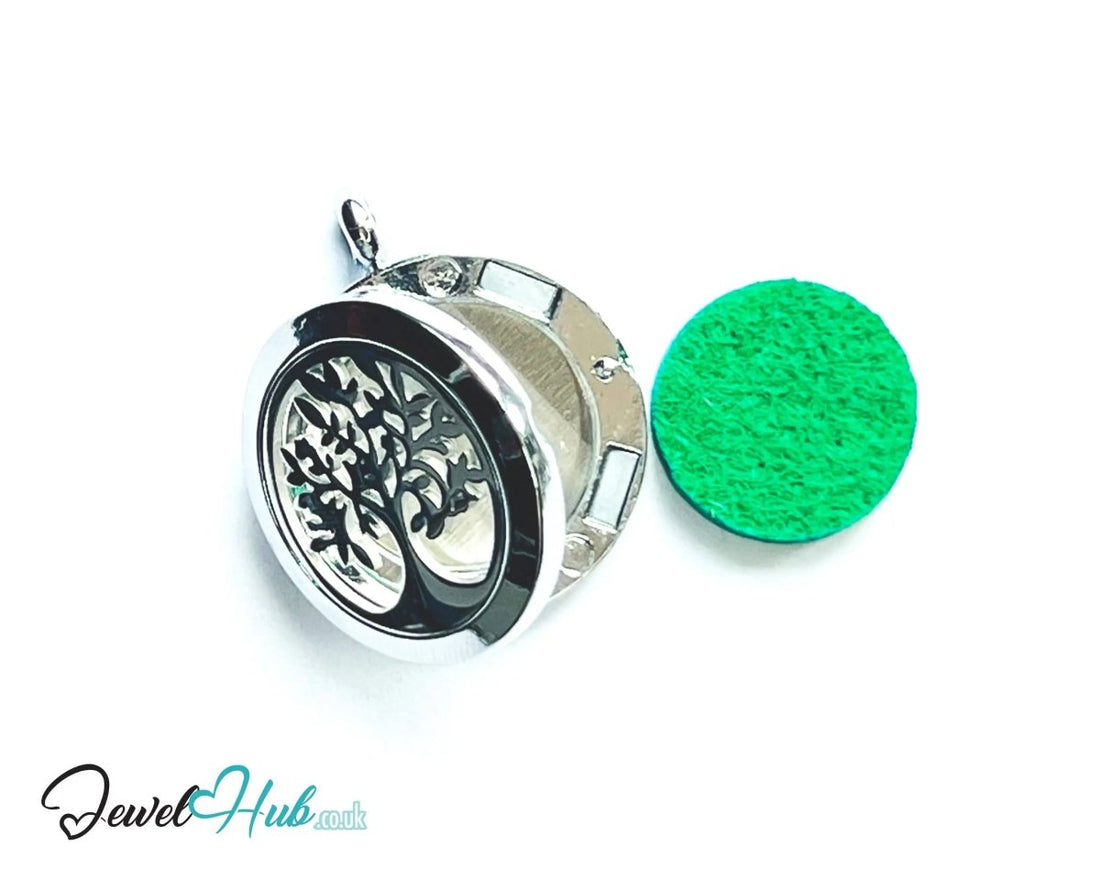 Tree of Clarity – Stainless Steel Aromatherapy Pendant for Mental Focus & Renewal - JewelHub.co.uk