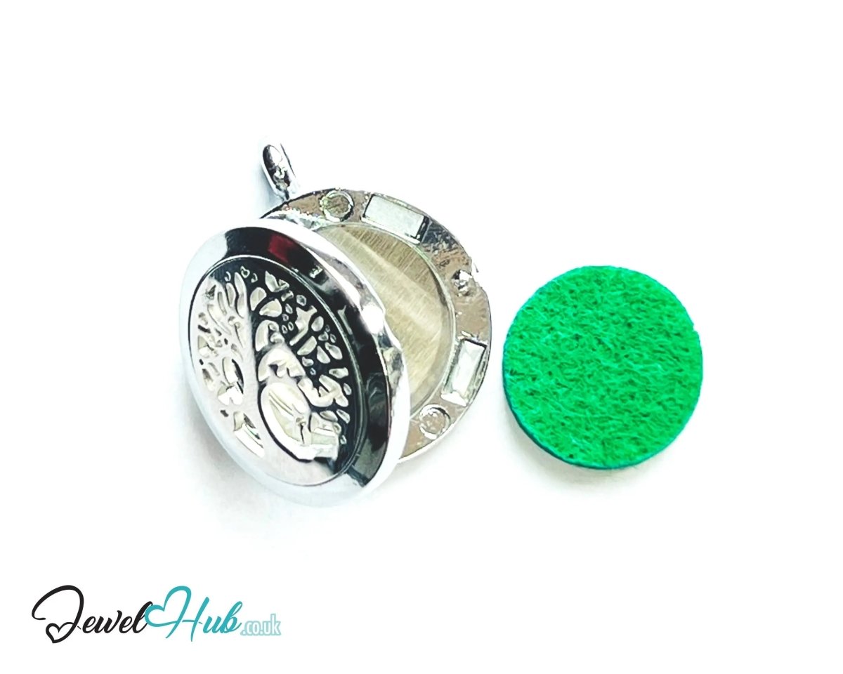 Tree of Wholeness – Stainless Steel Aromatherapy Pendant for Balance & Connection - JewelHub.co.uk