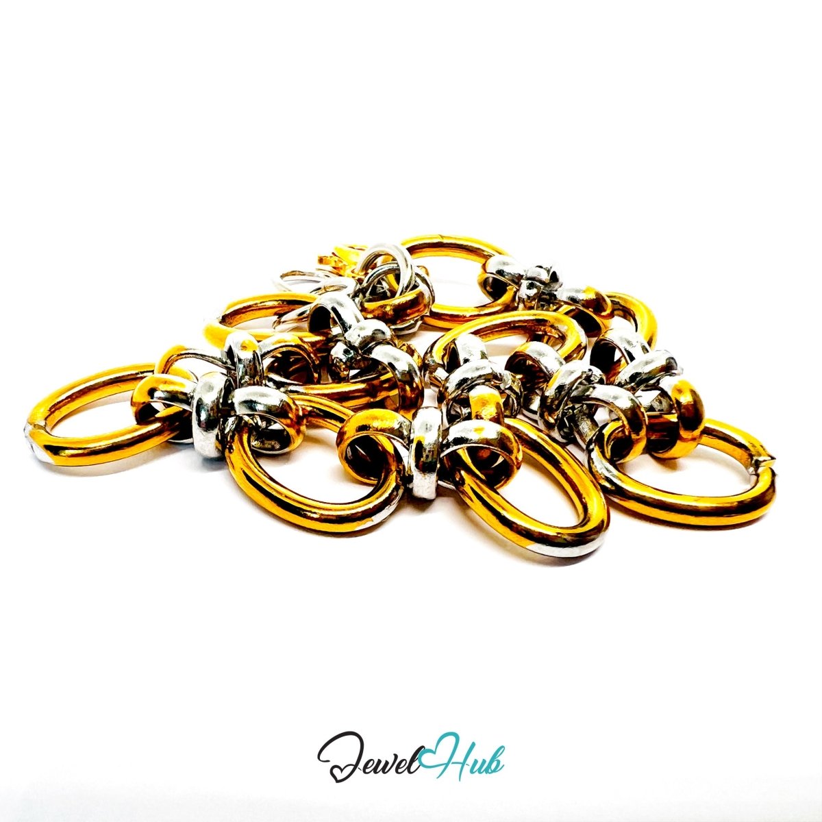 Trendy DuoTone Stainless Steel Knot Bracelet in Gold & Silver - JewelHub.co.uk