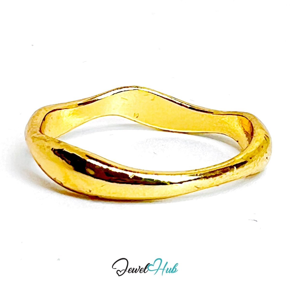 TwinDot Gold - Plated Zinc Ring · Minimalist Dual Band Design - JewelHub.co.uk