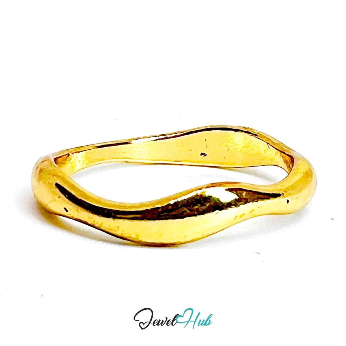 TwinDot Gold - Plated Zinc Ring · Minimalist Dual Band Design - JewelHub.co.uk