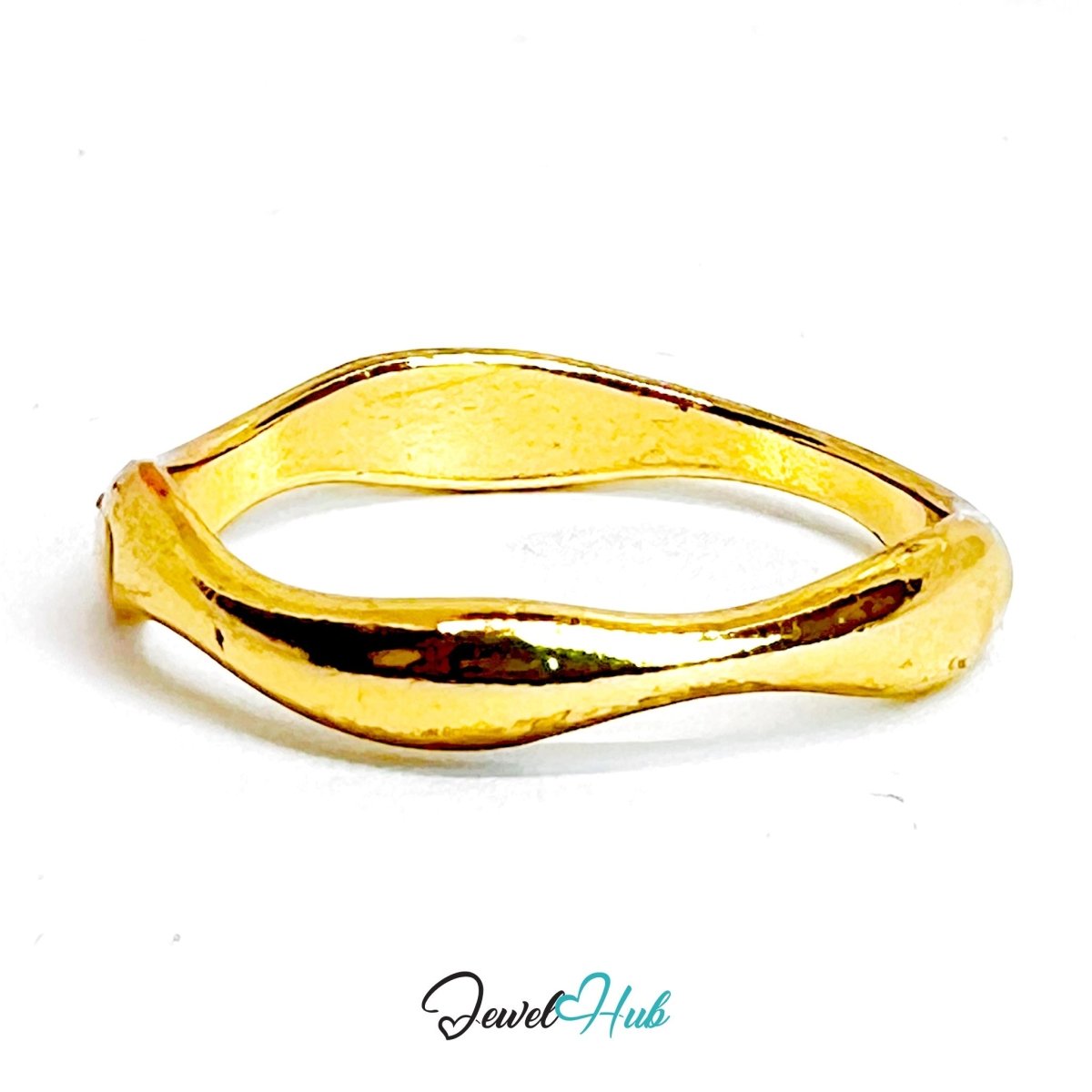 TwinDot Gold - Plated Zinc Ring · Minimalist Dual Band Design - JewelHub.co.uk