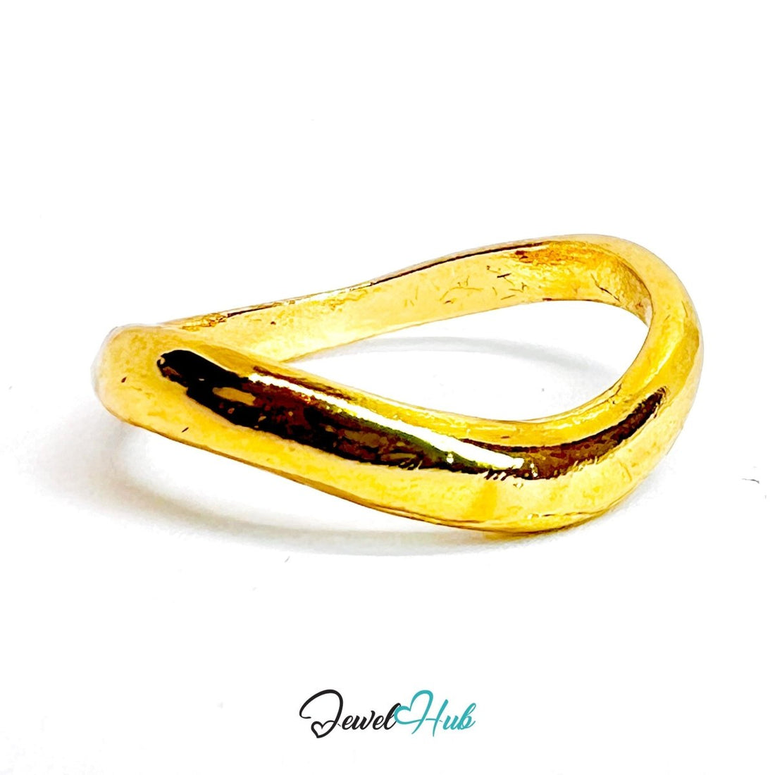 TwistForm Irregular Band Gold Ring · Sculptural Organic Flow - JewelHub.co.uk