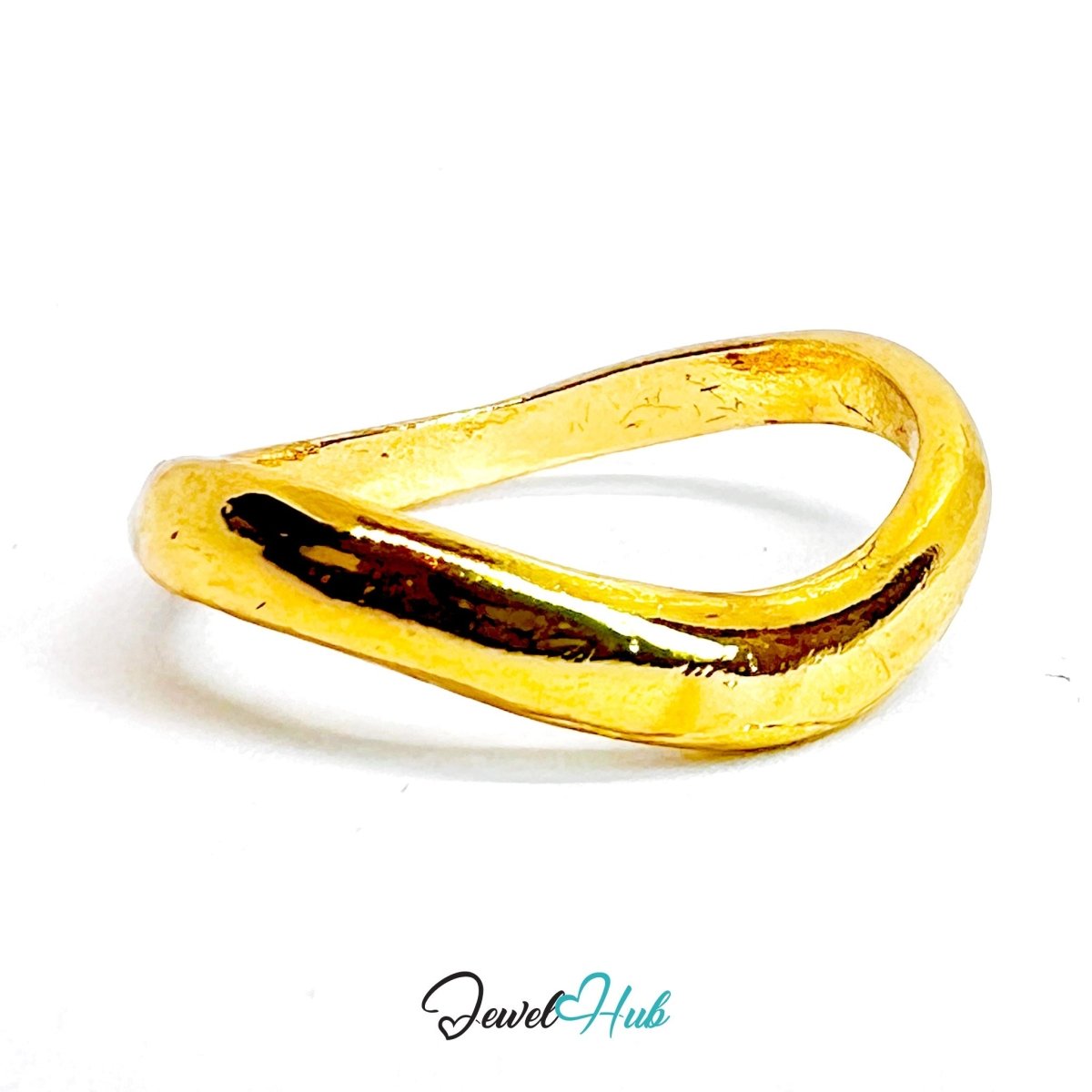 TwistForm Irregular Band Gold Ring · Sculptural Organic Flow - JewelHub.co.uk