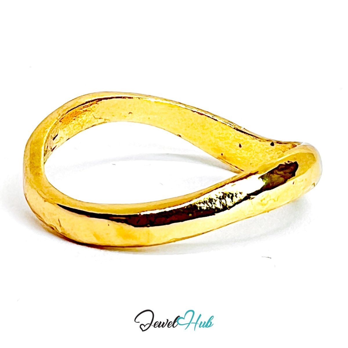 TwistForm Irregular Band Gold Ring · Sculptural Organic Flow - JewelHub.co.uk